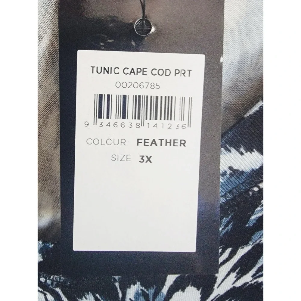 Avenue 3X Tunic‎ or Short Dress Cape Cod Feather V-Neck LS Plus Size 3X NWT